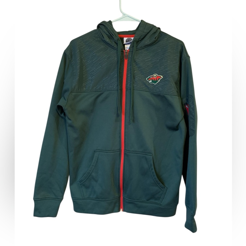 NHL Minnesota Wild Green Fleece Lined Full Zip Hoodie Jacket S Small Unisex
